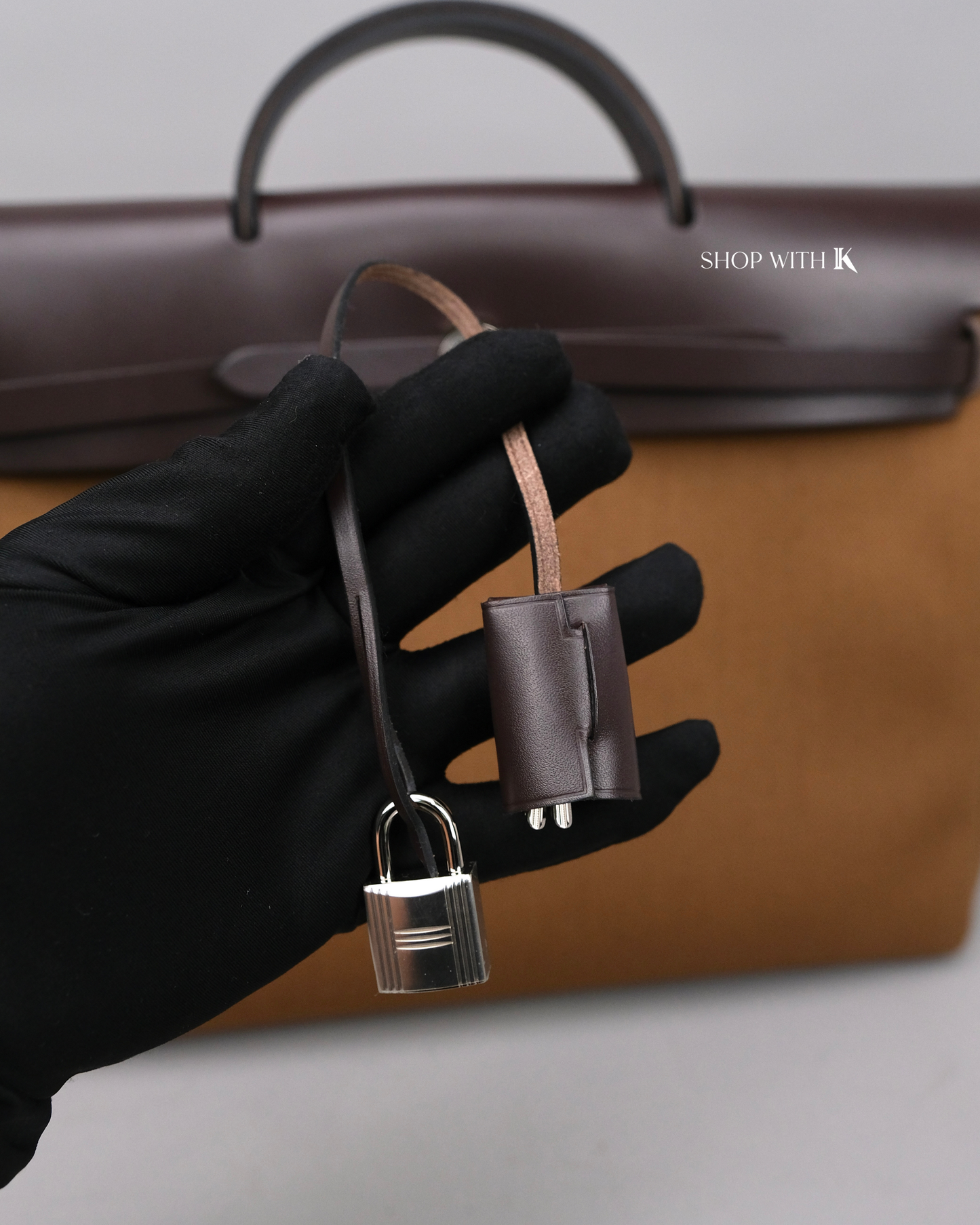 Hermes Herbag 39 Gold and Ebene PHW