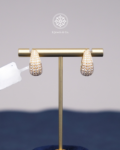 Diamond Loop Earrings in Yellow Gold