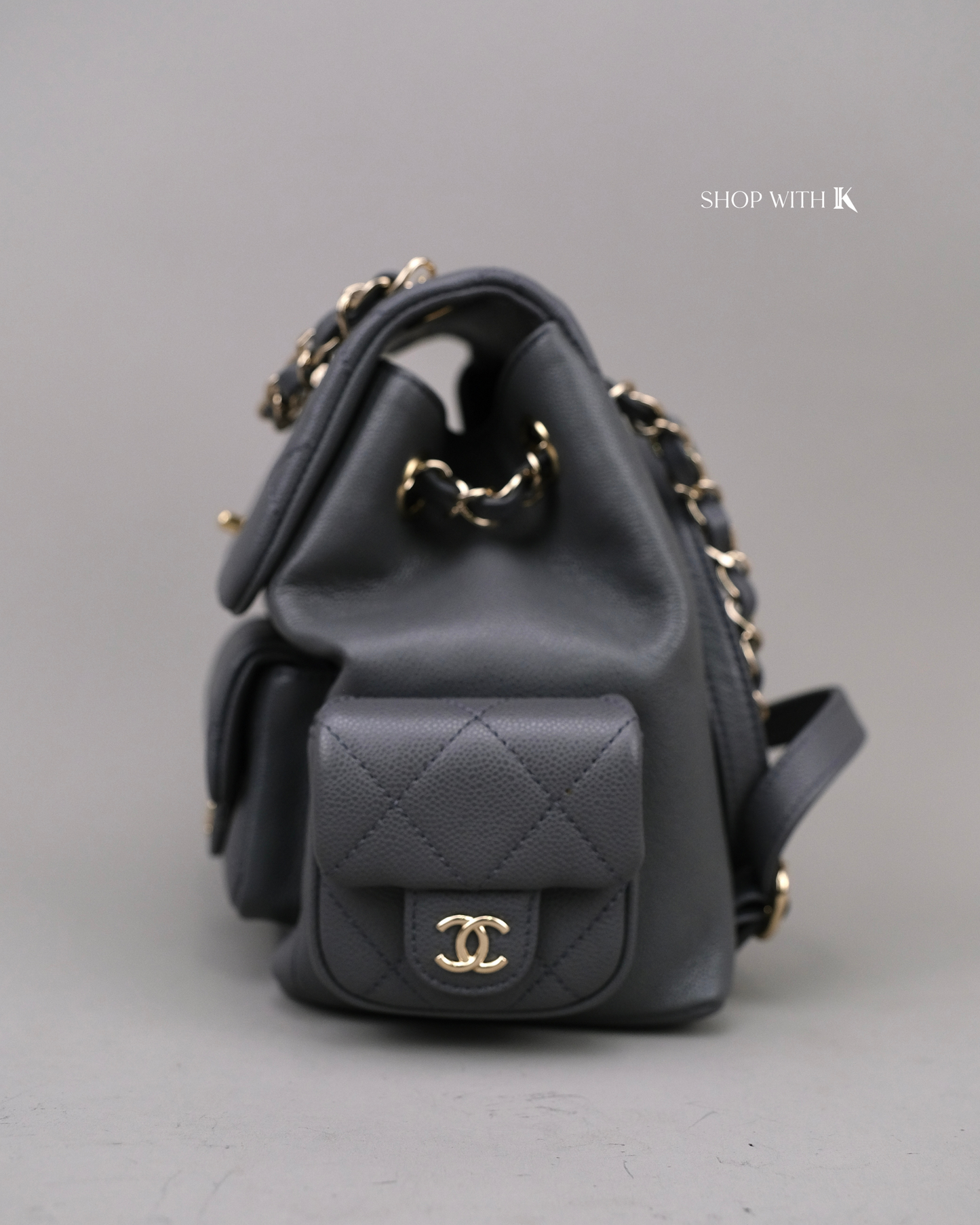 Chanel 23k New Tank Duma Backpack Dark Gray
