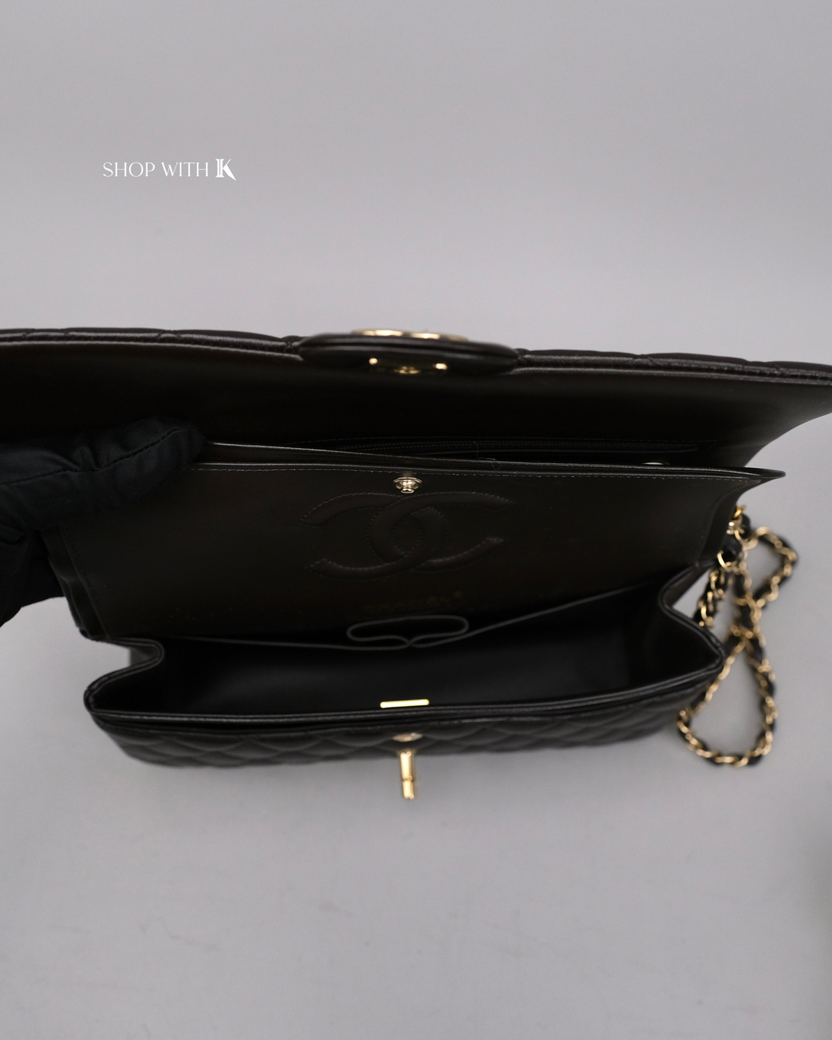 Chanel Classic Medium Flap Dark Brown GHW