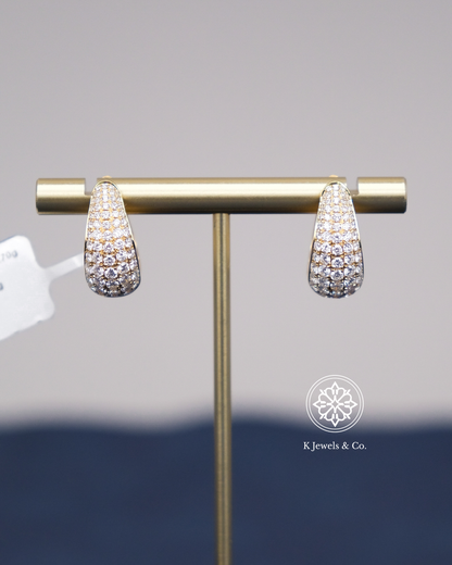 Diamond Loop Earrings in Yellow Gold