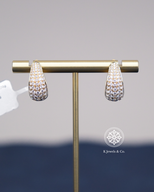 Diamond Loop Earrings in Yellow Gold