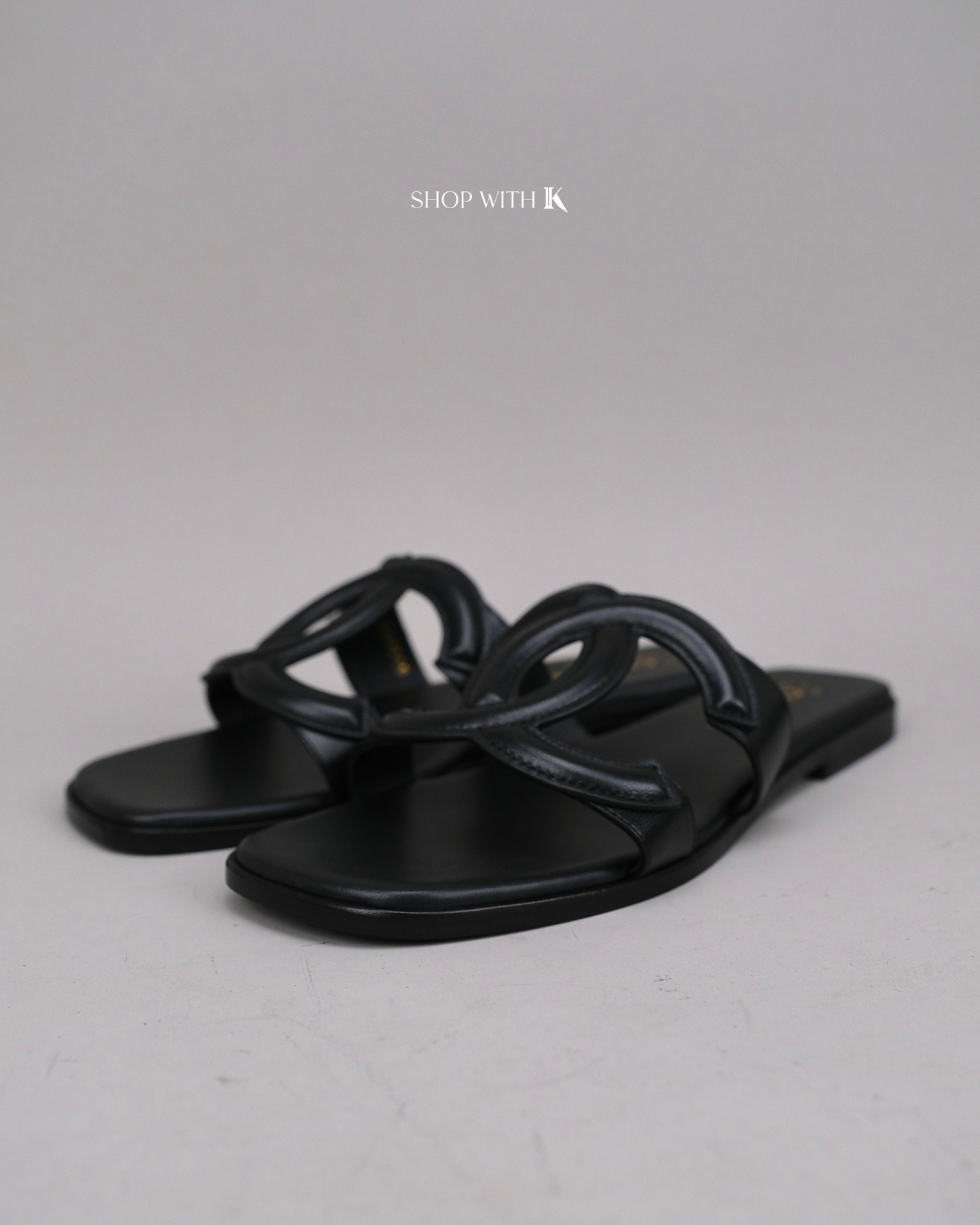 Chanel CC Logo Mules Black