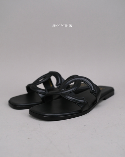 Chanel CC Logo Mules Black