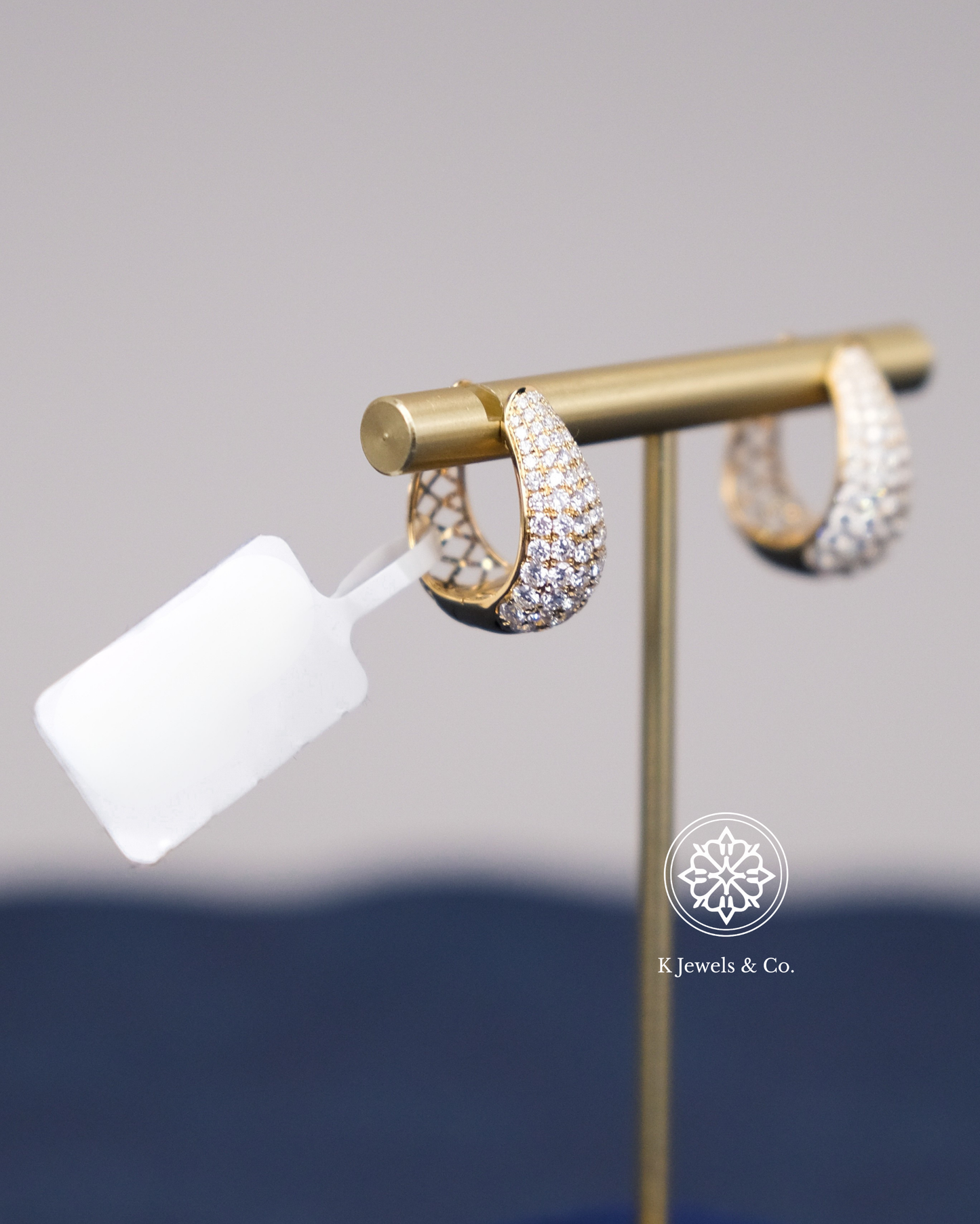 Diamond Loop Earrings in Yellow Gold