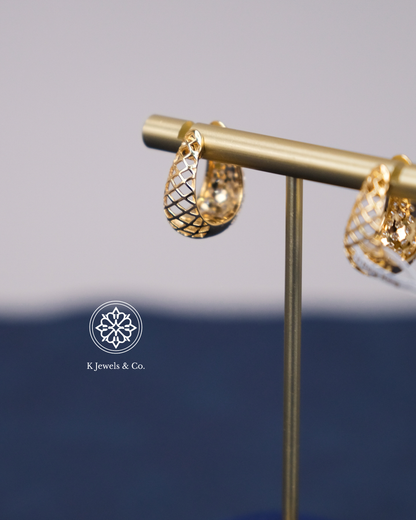 Diamond Loop Earrings in Yellow Gold
