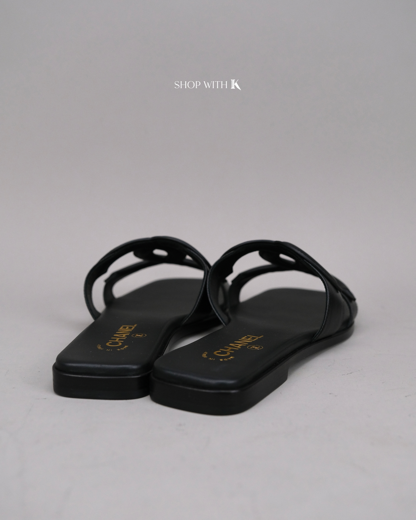 Chanel CC Logo Mules Black