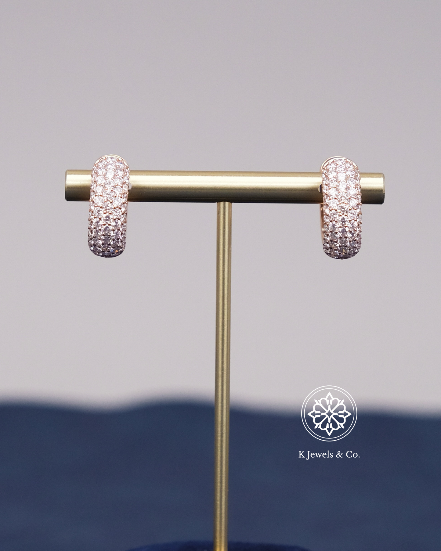 Diamond Loop Earrings in Rose Gold