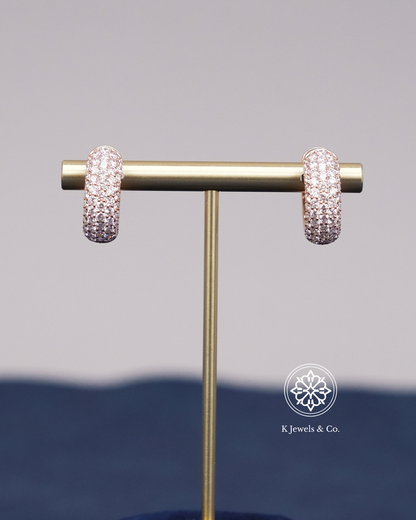 Diamond Loop Earrings in Rose Gold