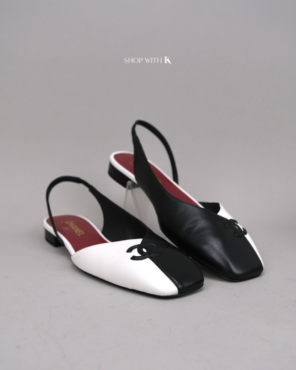 Chanel Slingback Two-Tone Black and White