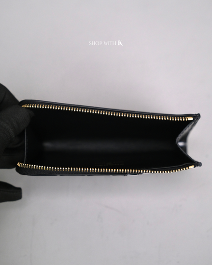 Chanel Zip Around Croc Stamp Cardholder