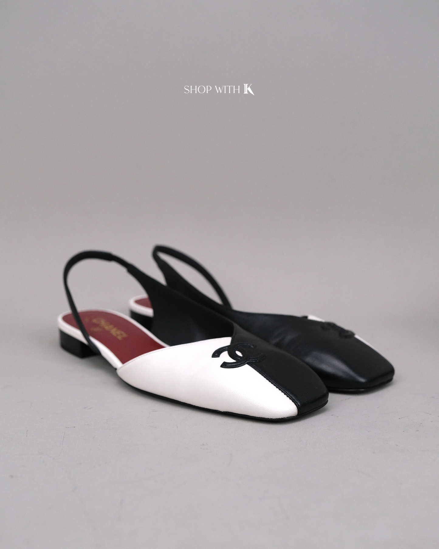 Chanel Slingback Two-Tone Black and White