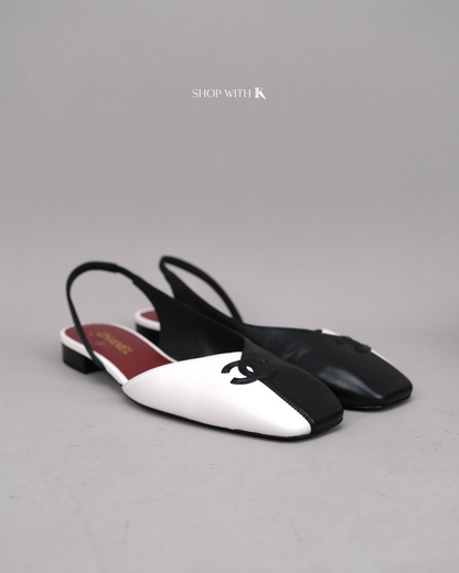 Chanel Slingback Two-Tone Black and White