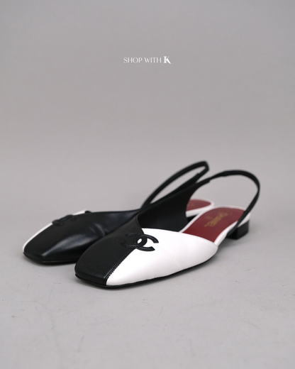 Chanel Slingback Two-Tone Black and White