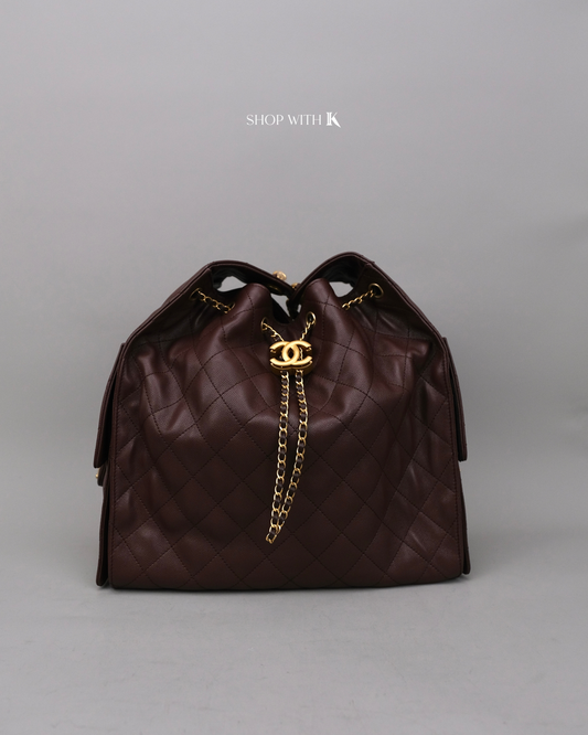 Chanel 25 Medium Dark Brown GHW