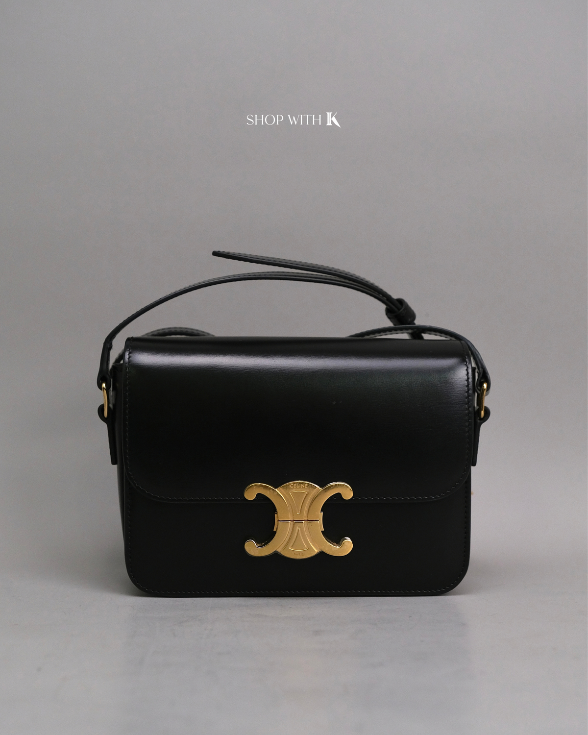 Celine Triomphe Black GHW