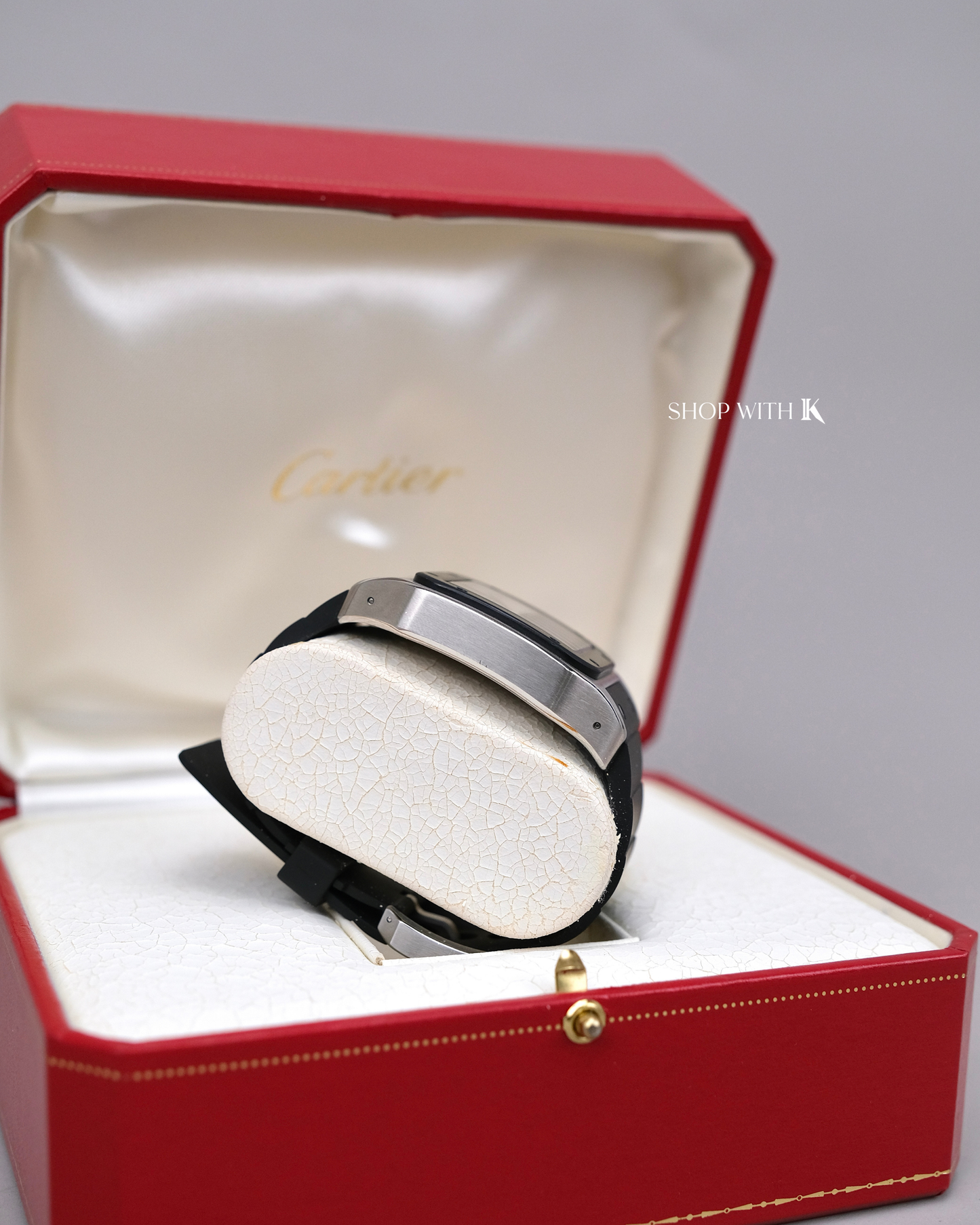 Cartier Santos Black Rubber Bezel 100