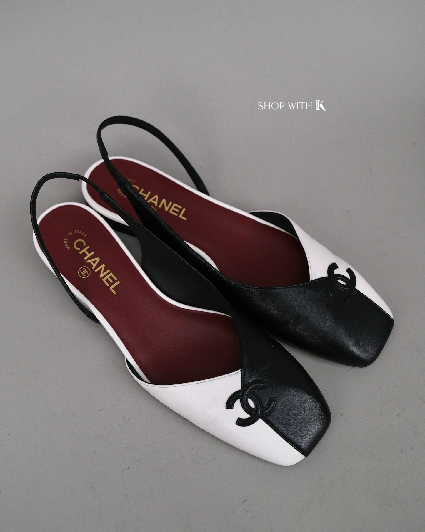 Chanel Slingback Two-Tone Black and White