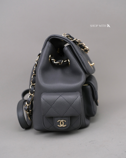 Chanel 23k New Tank Duma Backpack Dark Gray