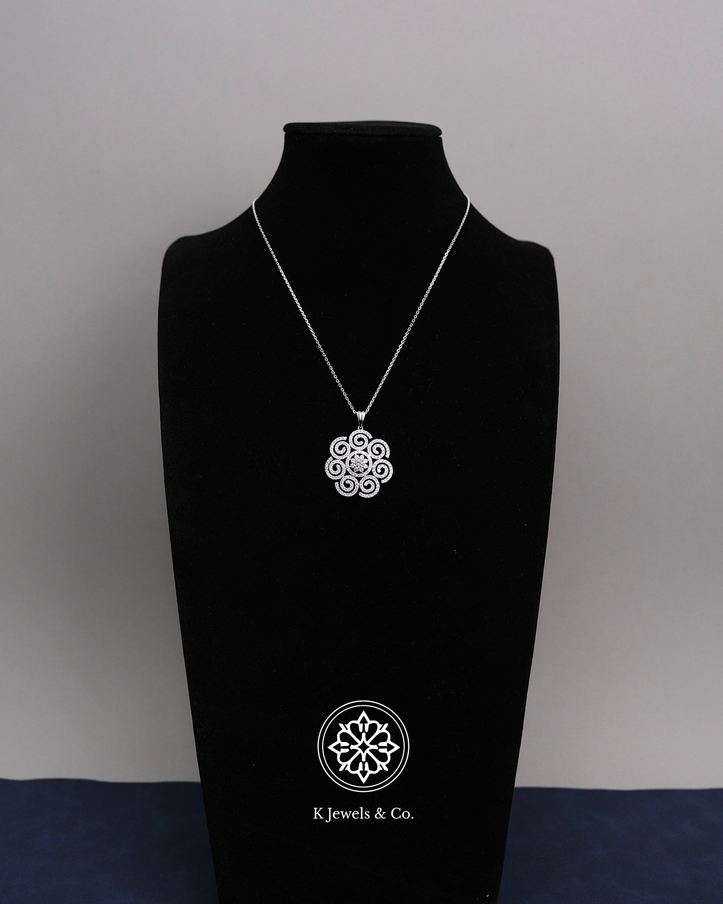 Flower Diamond Pendant w/ Chain