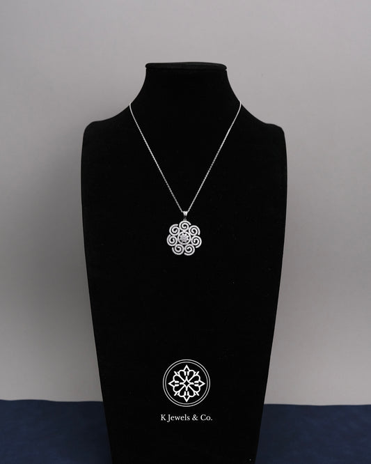 Flower Diamond Pendant w/ Chain