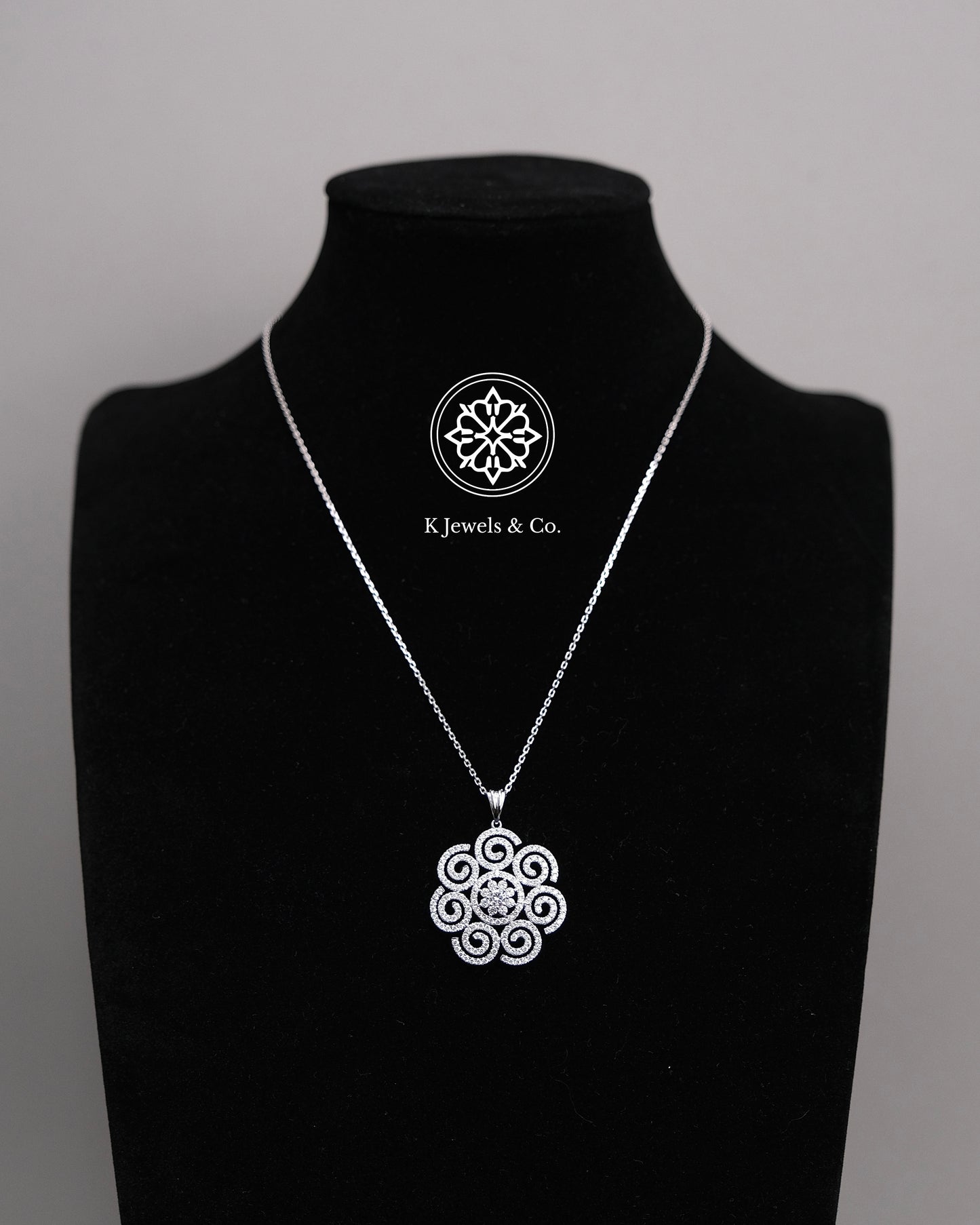 Flower Diamond Pendant w/ Chain