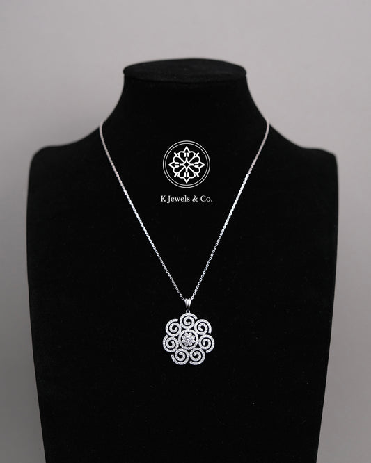 Flower Diamond Pendant w/ Chain