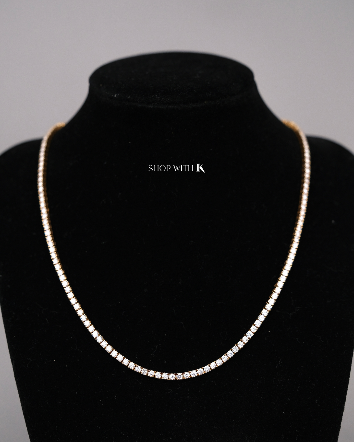 Diamond Tennis Necklace in Yellow Gold
