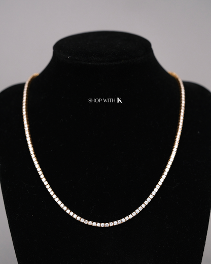 Diamond Tennis Necklace in Yellow Gold