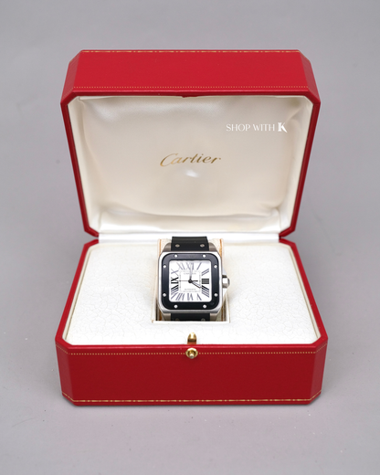 Cartier Santos Black Rubber Bezel 100