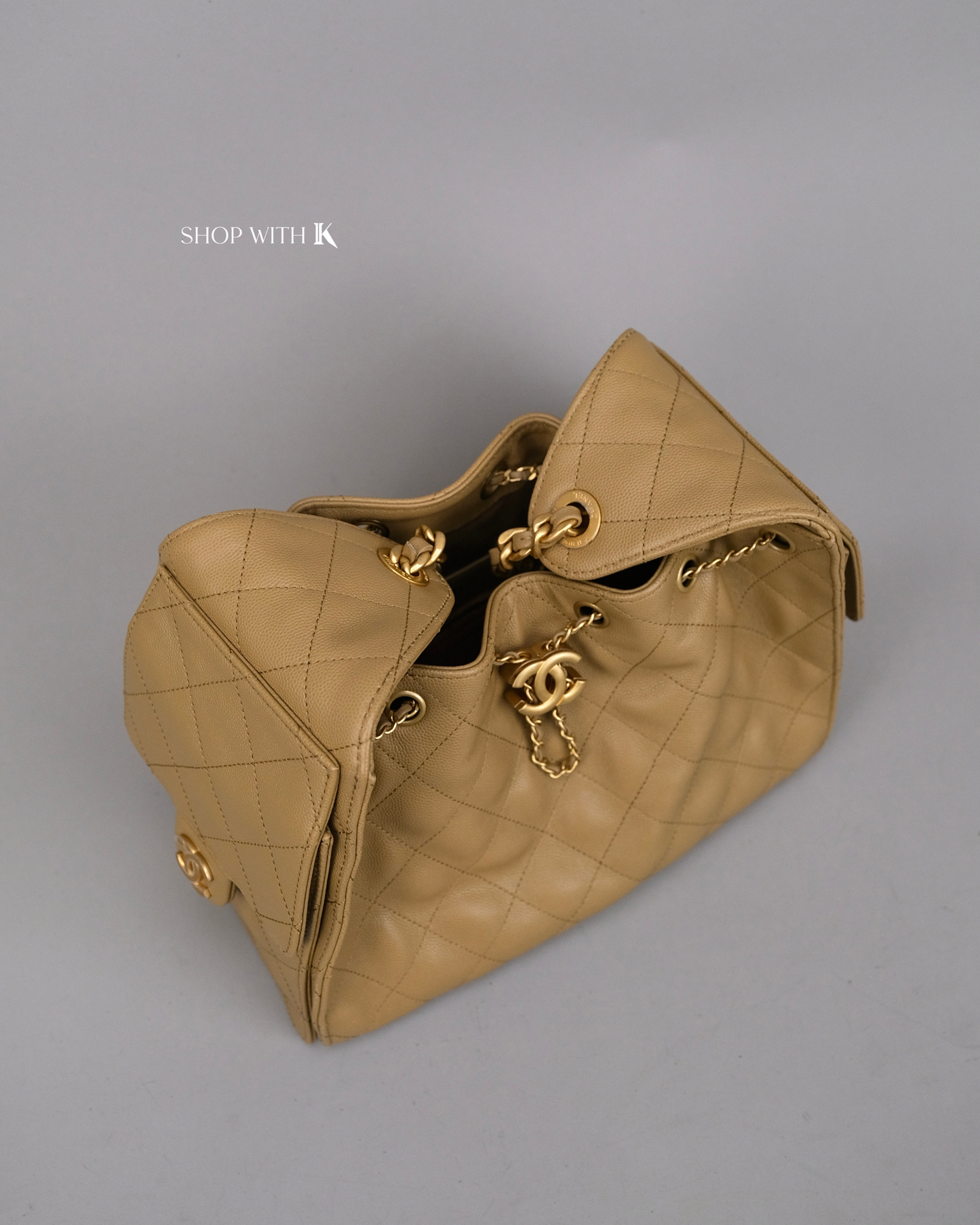 Chanel 25 Small Dark Beige