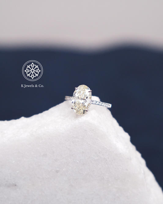 Diamond Oval Ring w/ GIA