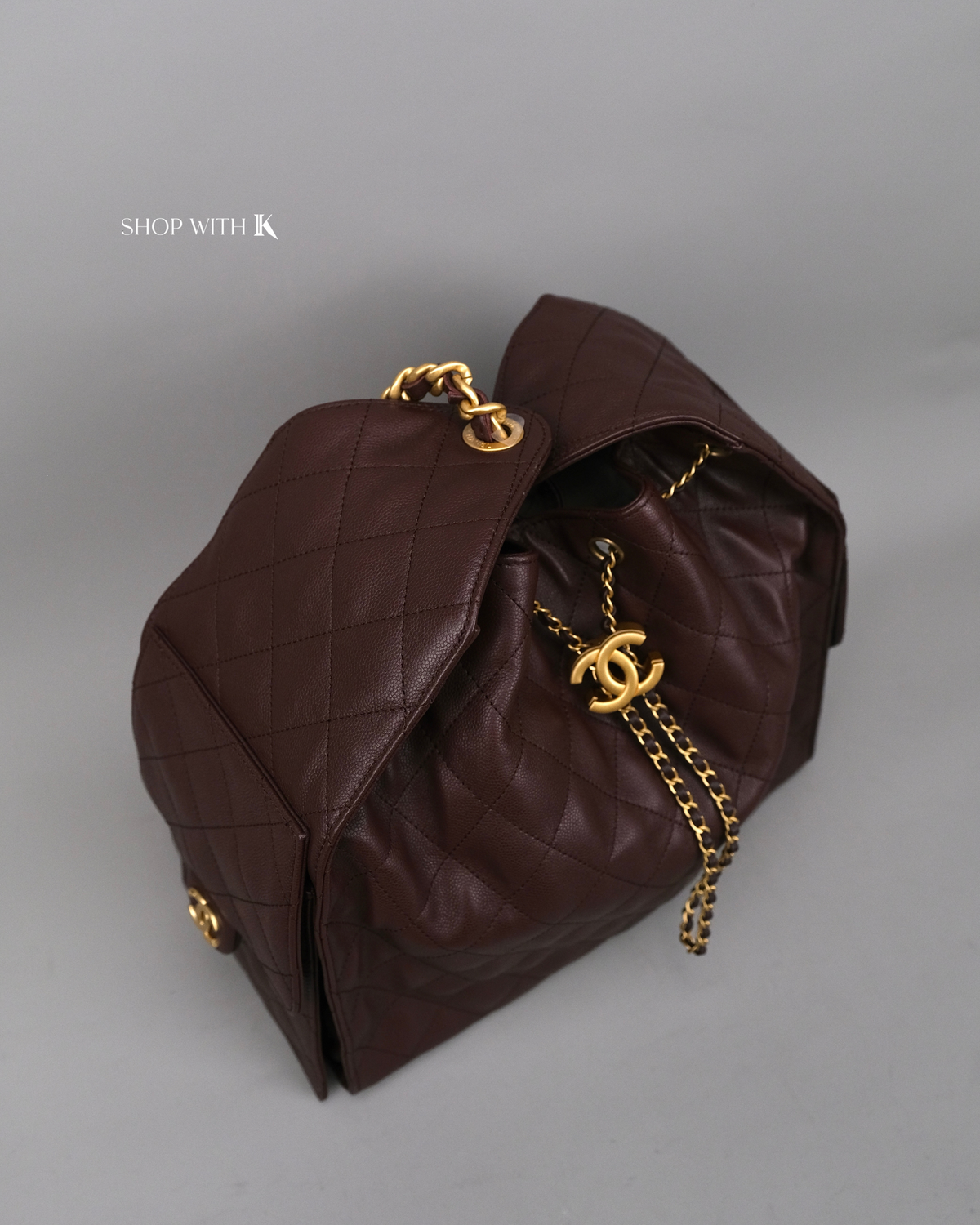Chanel 25 Medium Dark Brown GHW