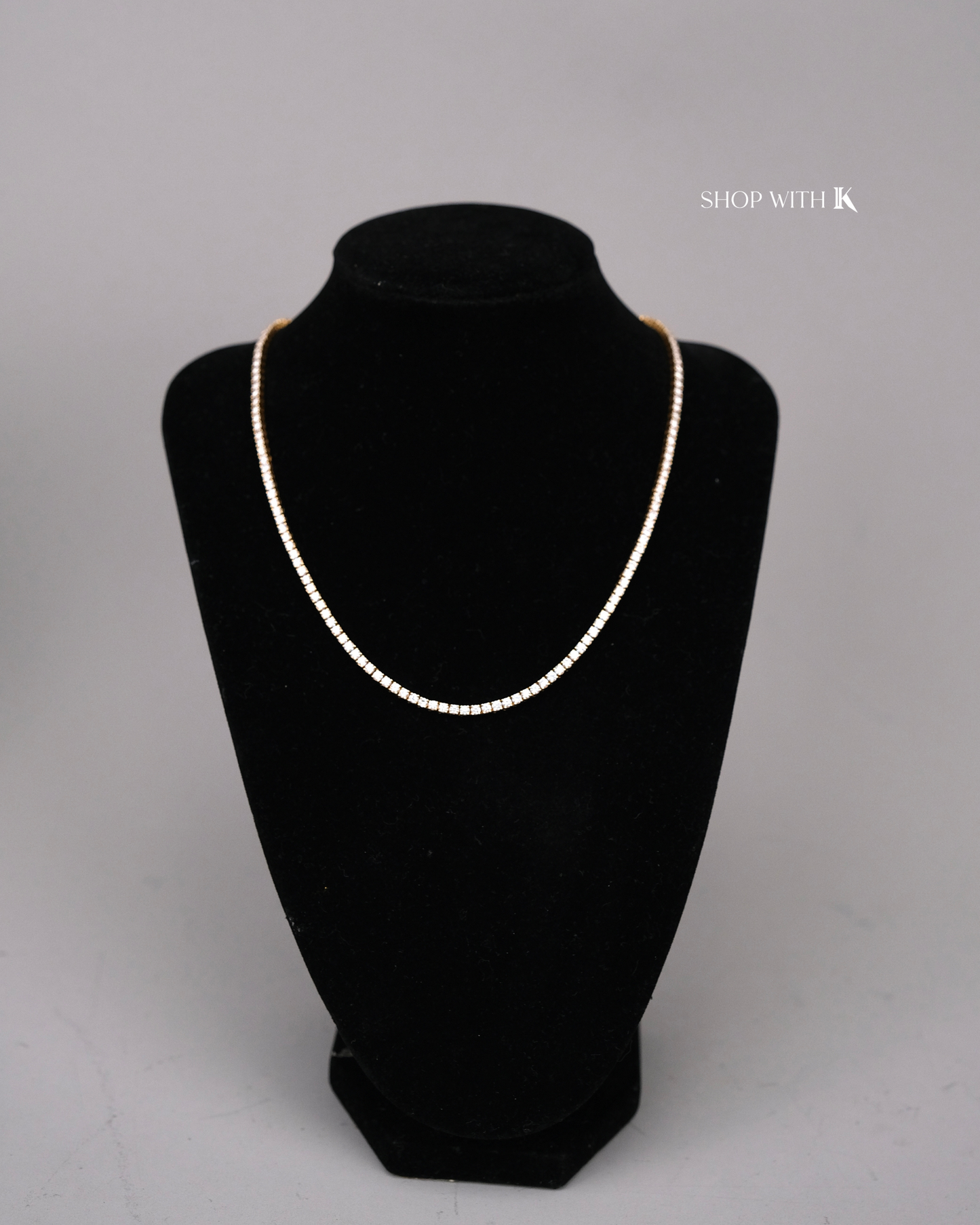Diamond Tennis Necklace in Yellow Gold