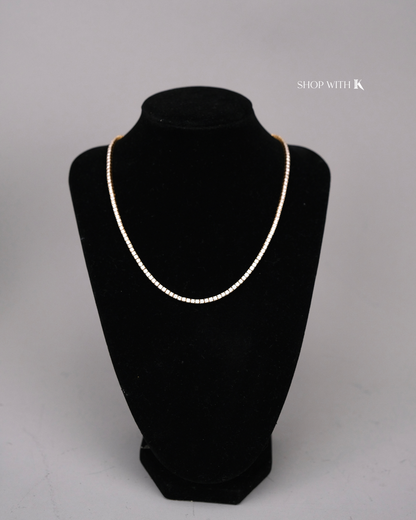 Diamond Tennis Necklace in Yellow Gold