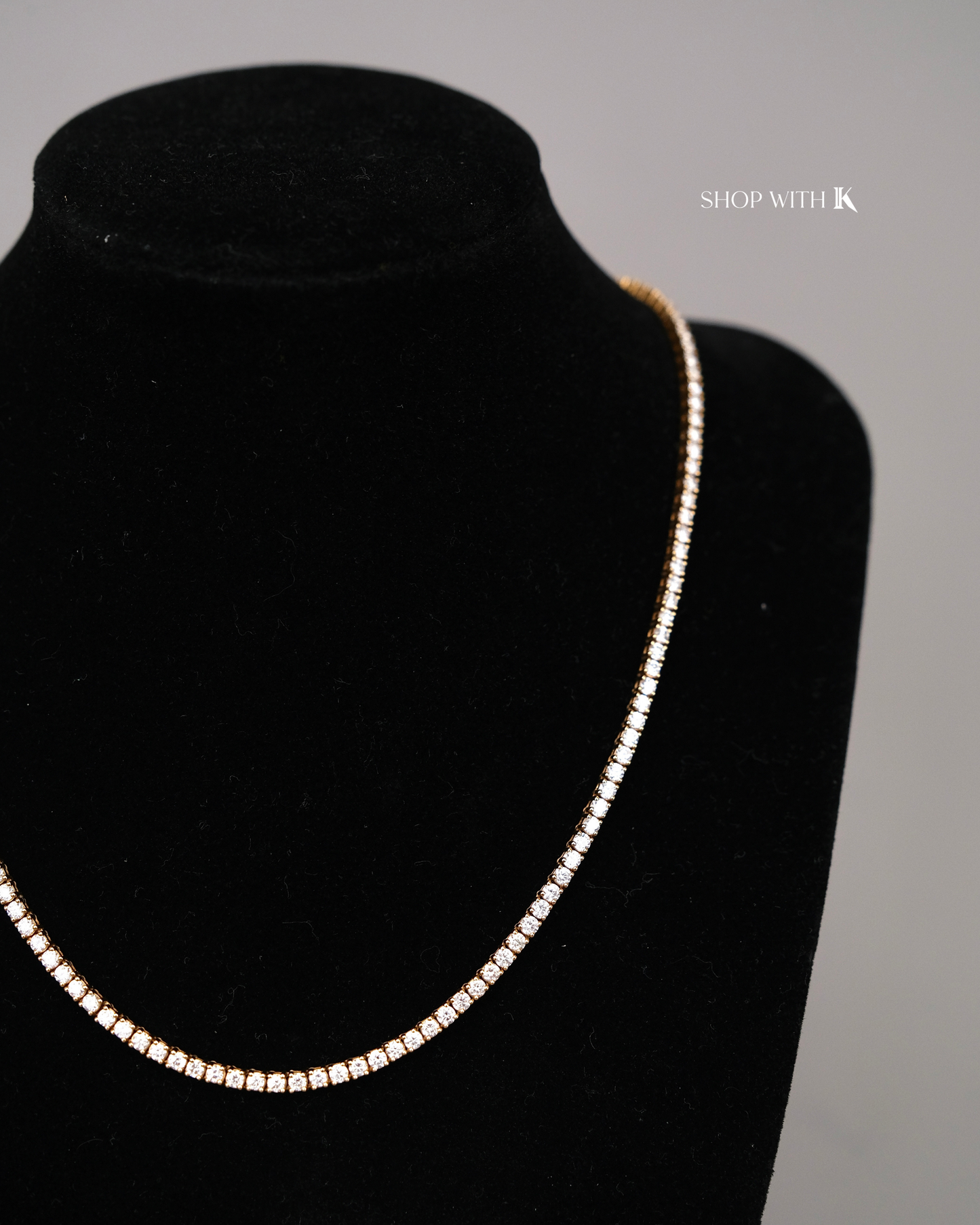 Diamond Tennis Necklace in Yellow Gold