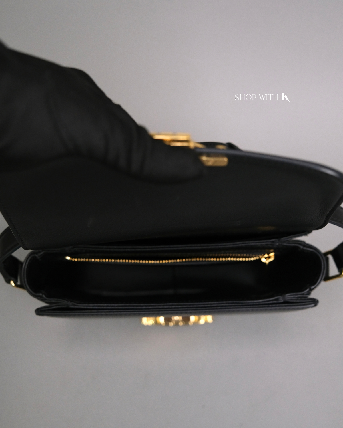 Celine Triomphe Black GHW