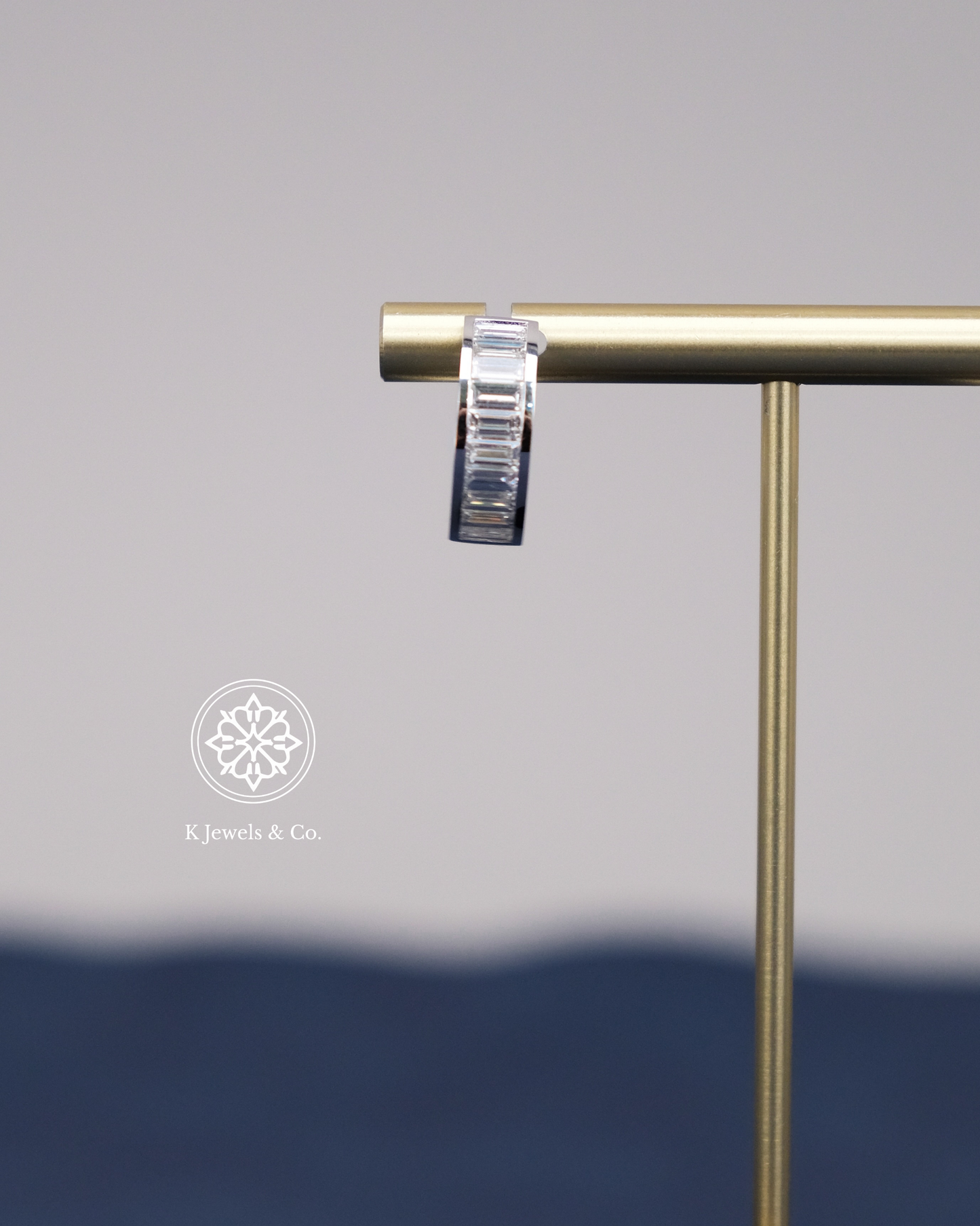 Diamond Loop Earrings in White Gold