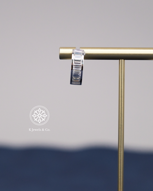 Diamond Loop Earrings in White Gold