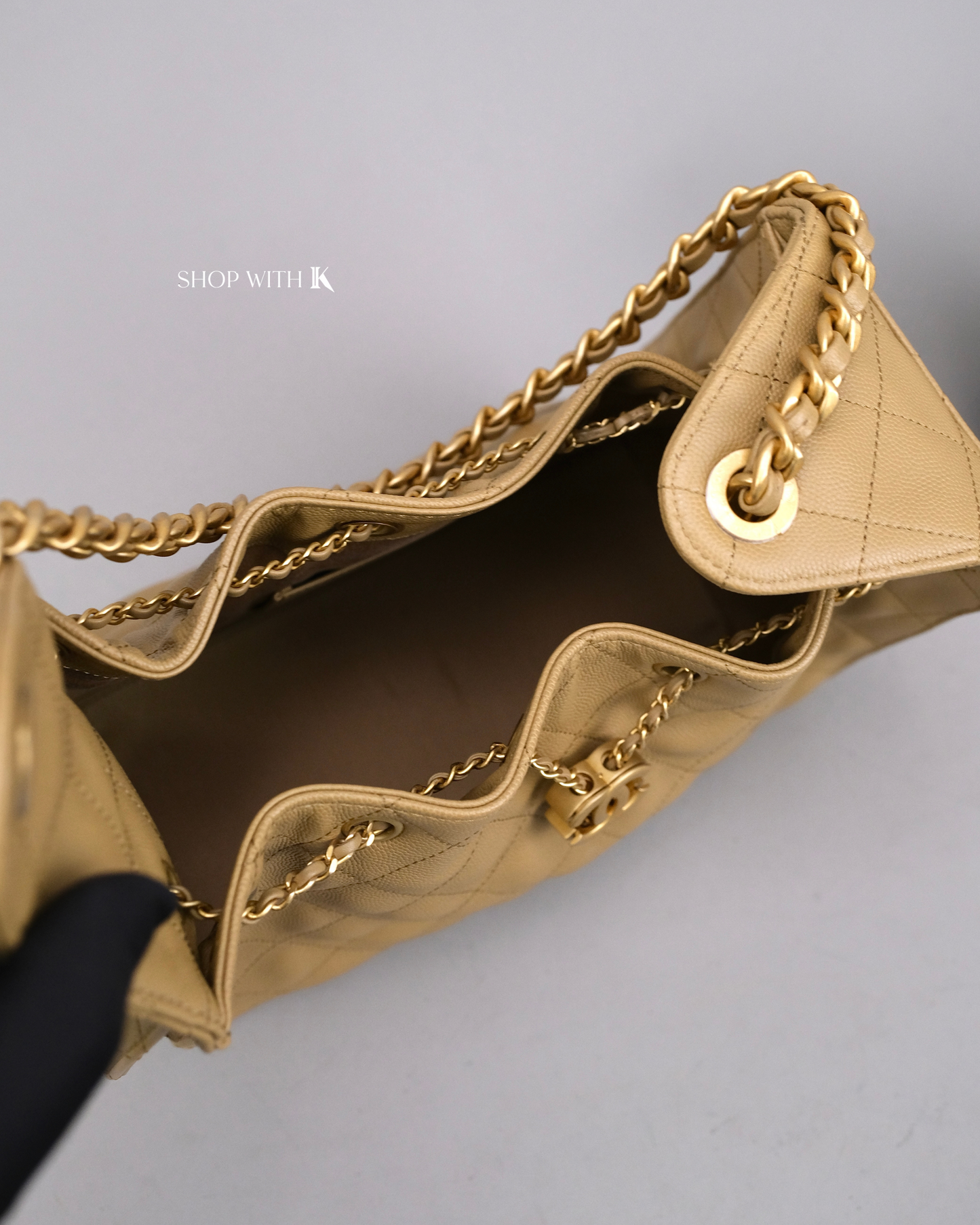 Chanel 25 Small Dark Beige