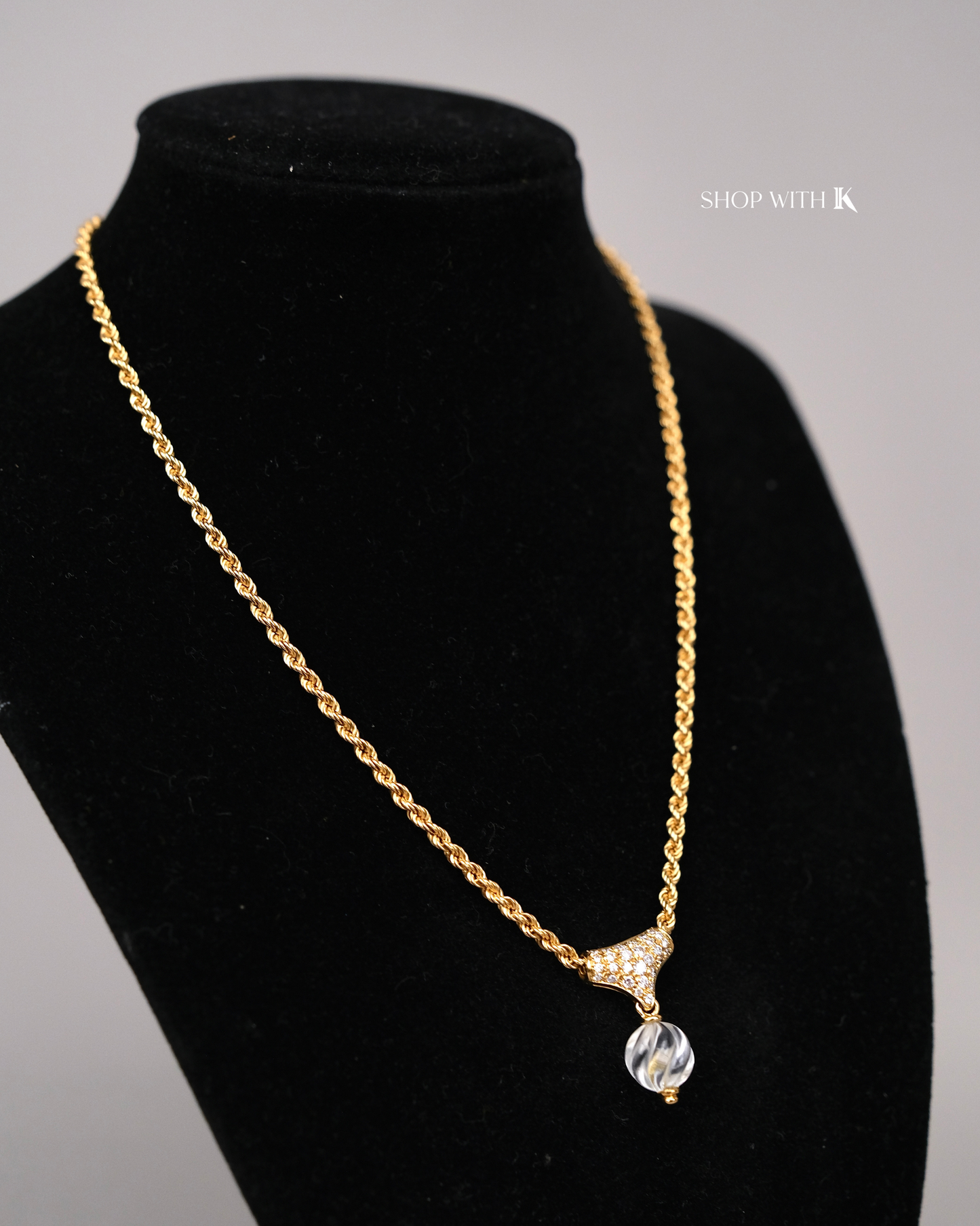 Boucheron Necklace with Quartz and Diamonds