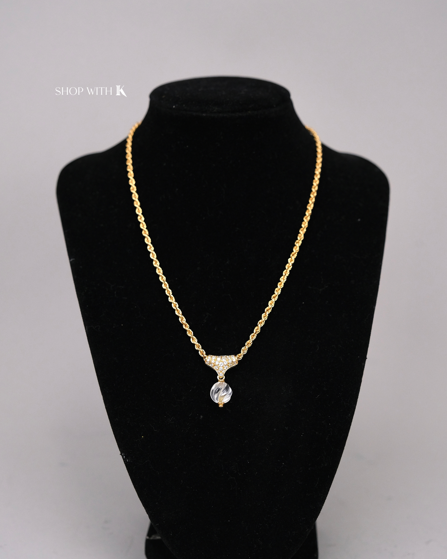 Boucheron Necklace with Quartz and Diamonds