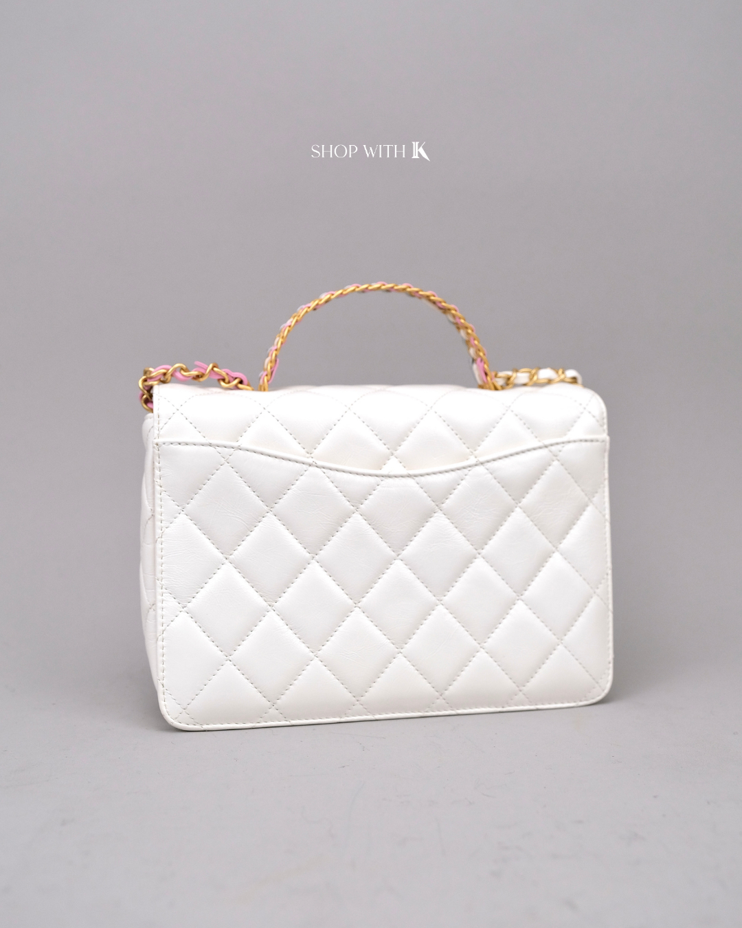 Chanel Matelasse White Multicolor Top Handle