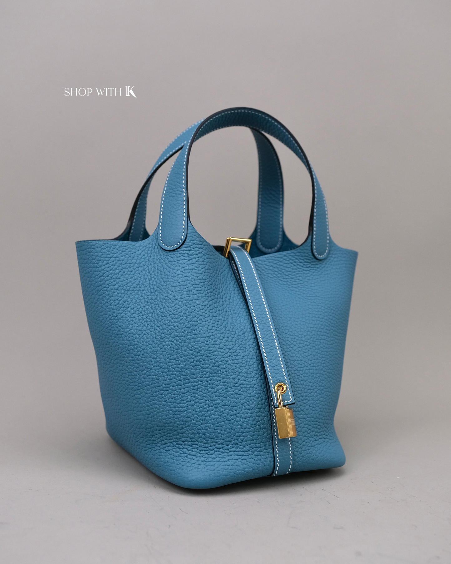 Hermes Picotin 18 Bleu Jeans GHW