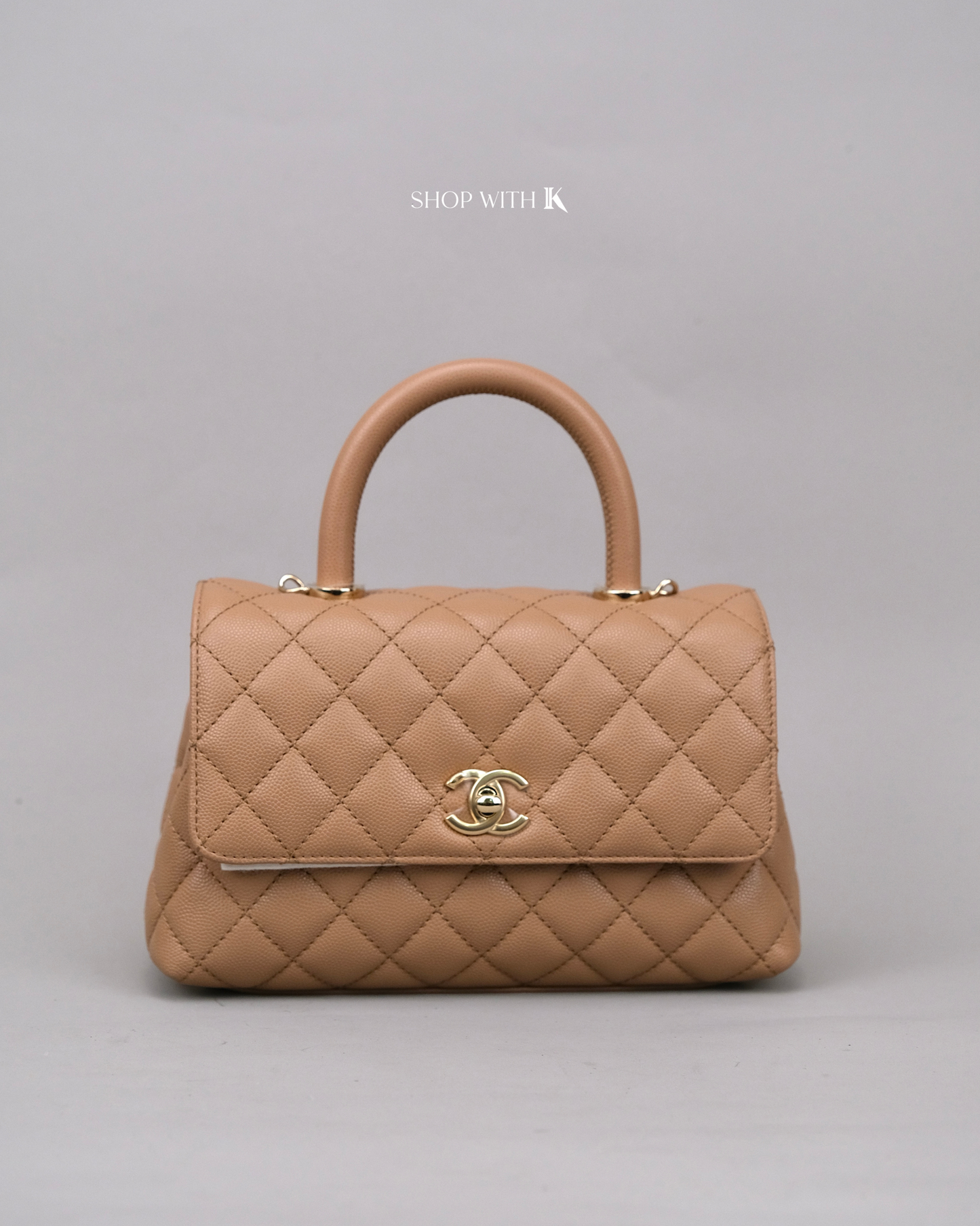 Chanel Coco Handle Small Dark Beige CGHW