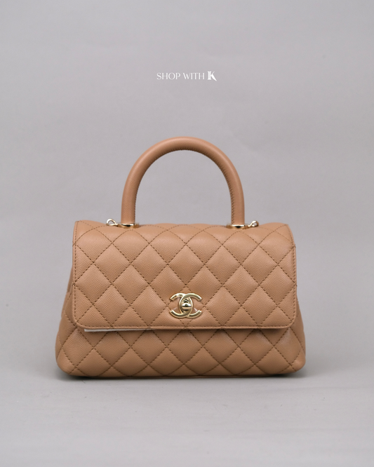 Chanel Coco Handle Small Dark Beige CGHW
