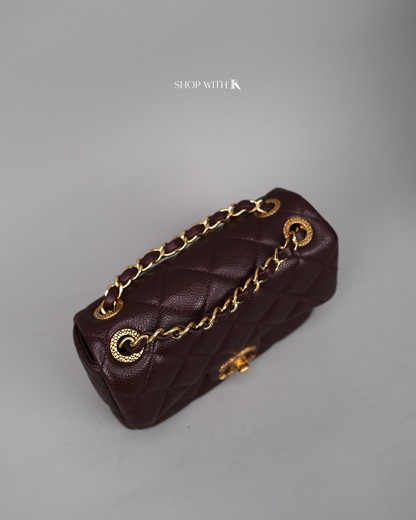 Chanel Square Flap Dark Brown GHW
