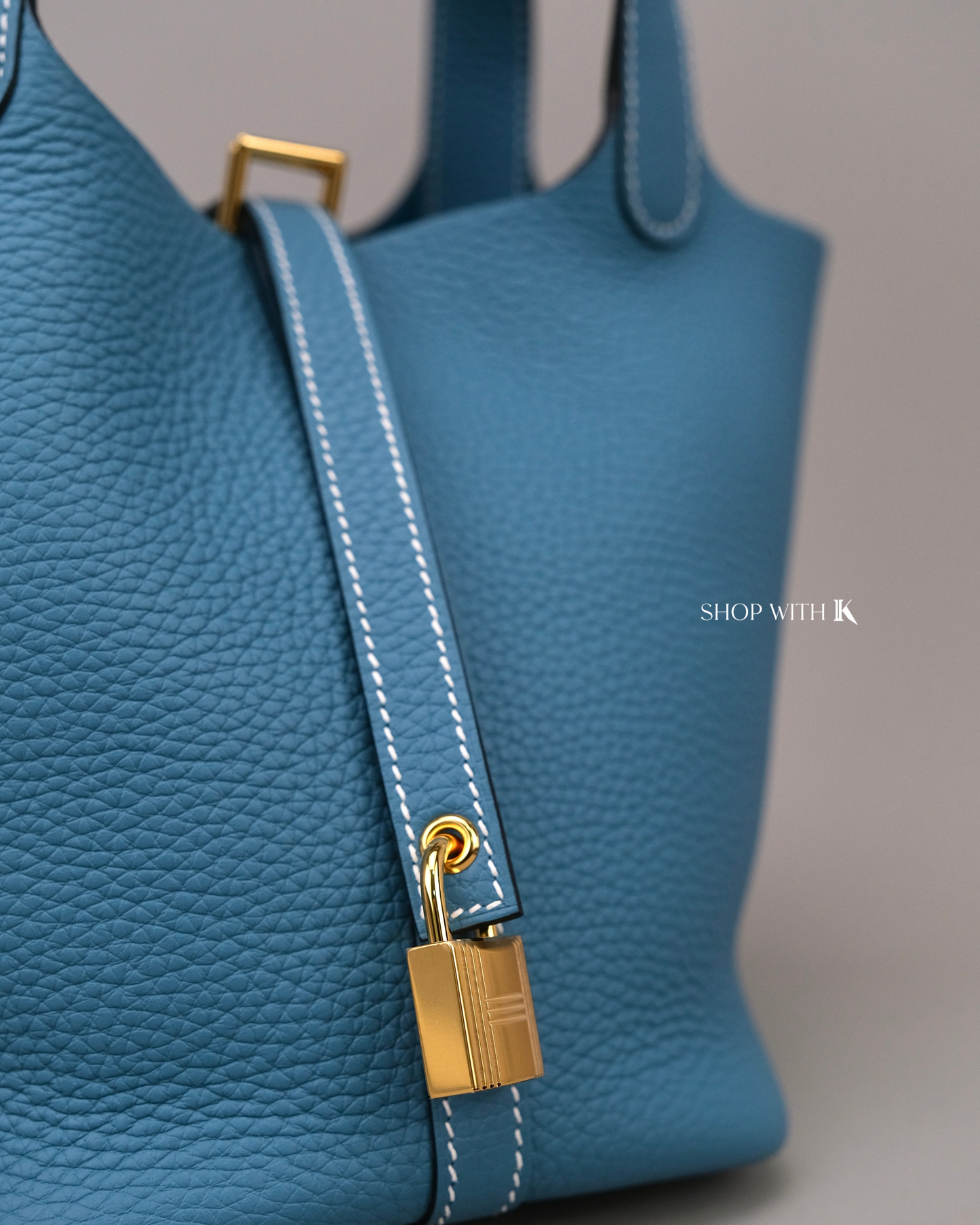 Hermes Picotin 18 Bleu Jeans GHW