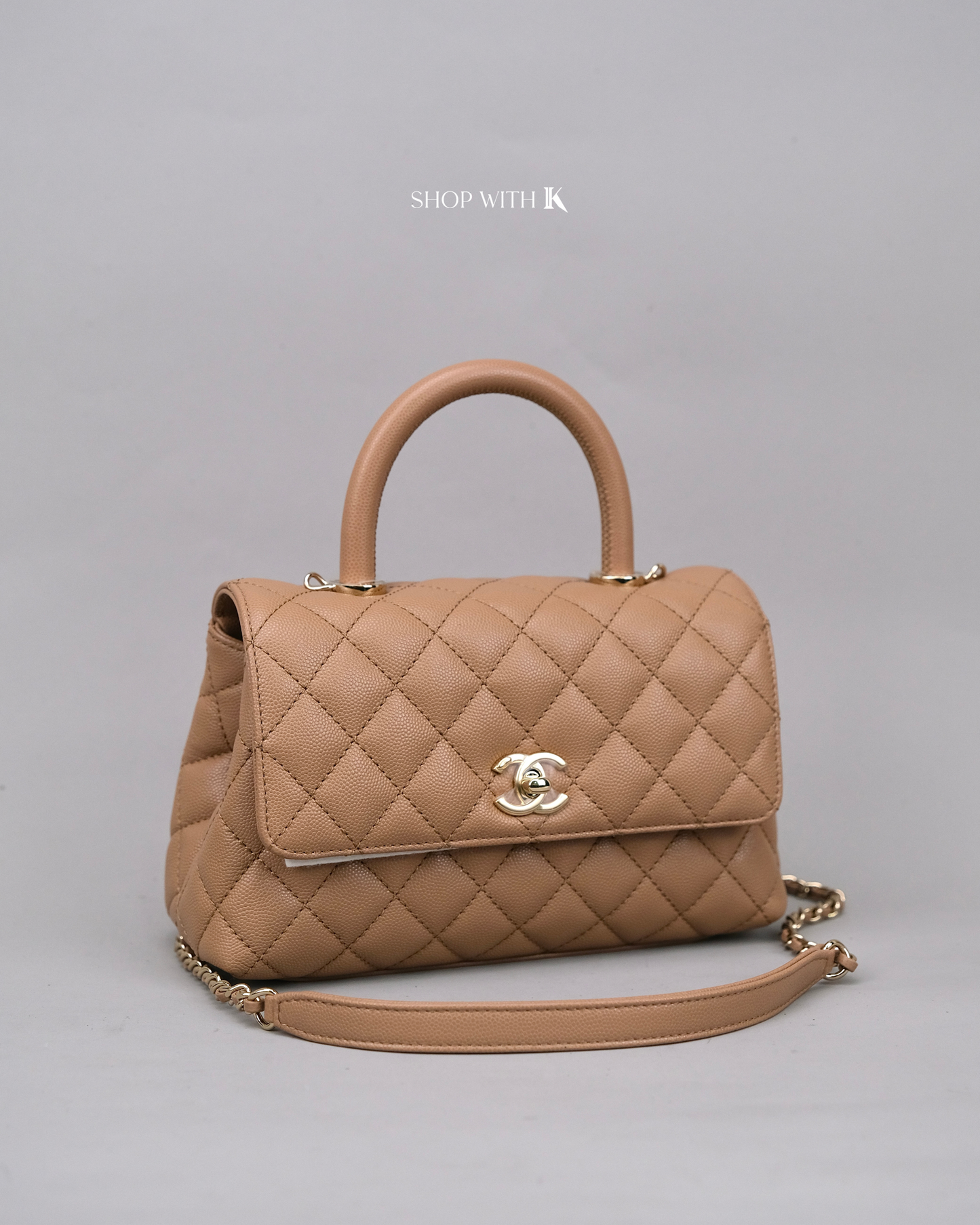 Chanel Coco Handle Small Dark Beige CGHW