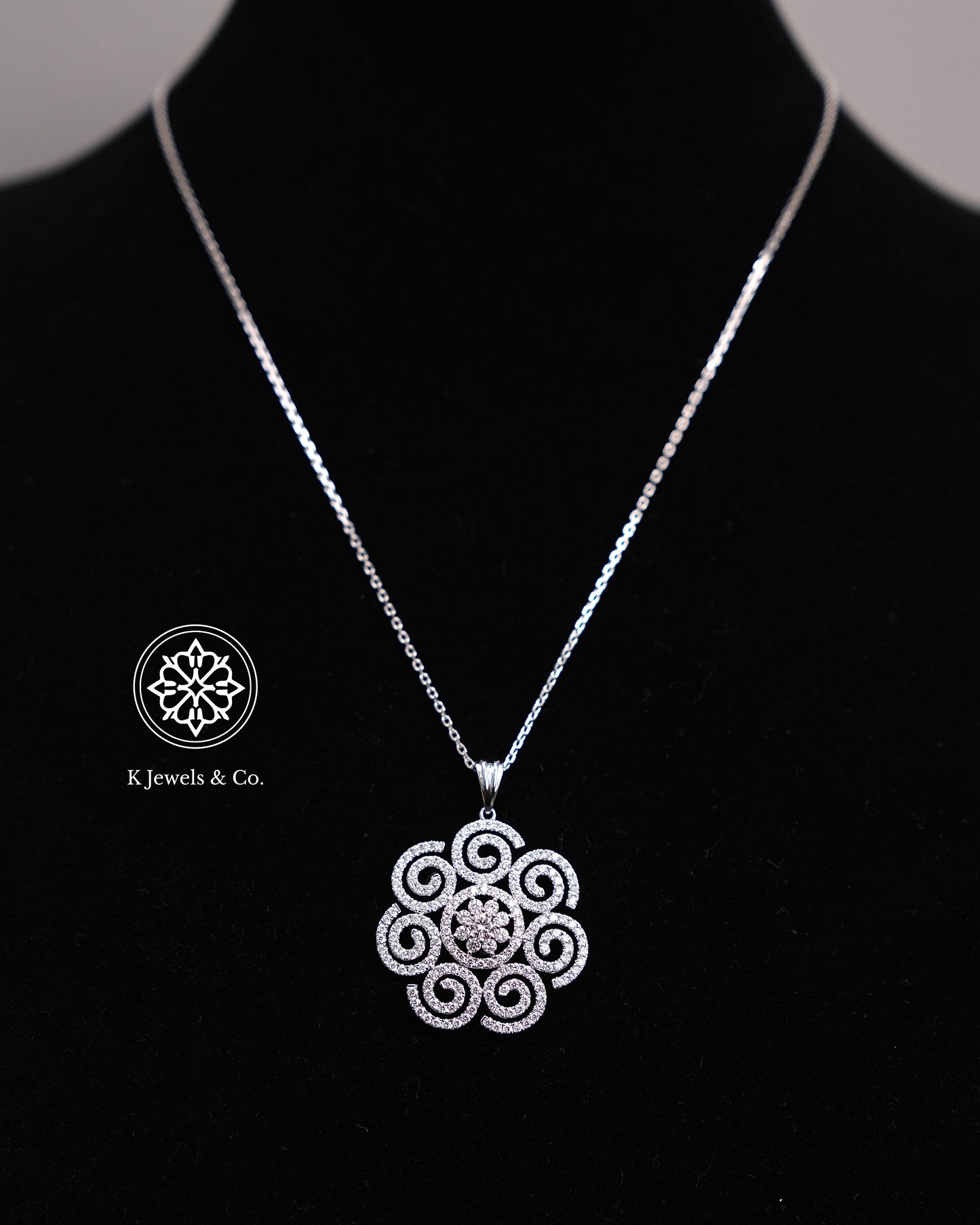 Flower Diamond Pendant w/ Chain